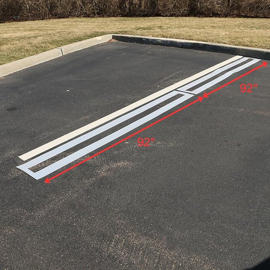 Durable Parking Lot Line Stencil – 4-Inch by 8 Ft or 9.5 Ft Lengths -in 1/16th by StencilEase
