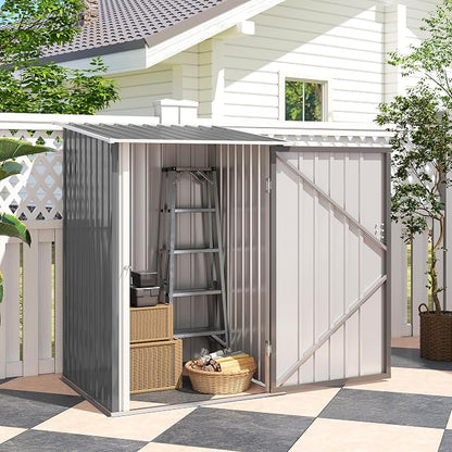 Outsunny 3.3' x 3.4' Outdoor Storage Shed, Metal Garden Tool House - Image 8