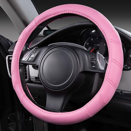 CAR PASS Line Rider Microfiber Leather Sporty 14.5-15 inch Car Steering Wheel by CARPASS
