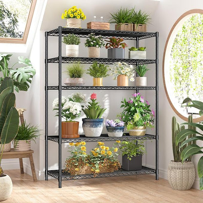 5 Tier Storage Shelves 71"H Wire Shelving Adjustable Metal Shelving, 1000LBS - Image 5