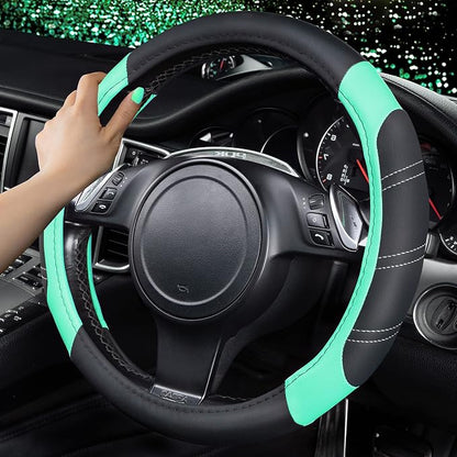 CAR PASS Line Rider Microfiber Leather Sporty Steering Wheel Cover Universal - Image 2