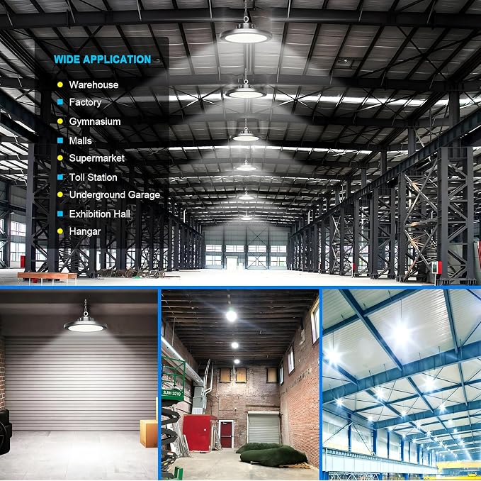 250W UFO LED High Bay Light, 30000lm 6000K Daylight 2500W Equivalent - Image 8