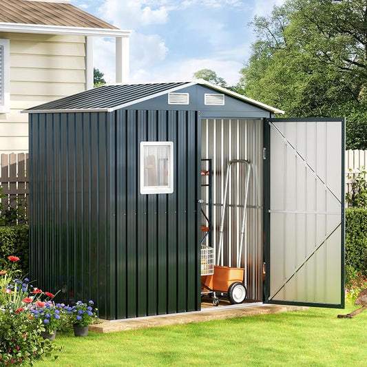 Breezz 6x4FT Outdoor Steel Storage Shed by BreezZ