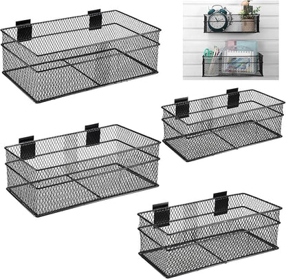 Barydat 4 Pcs Slatwall Basket Set Ventilated Metal Slatwall Basket Hanging Wire by home