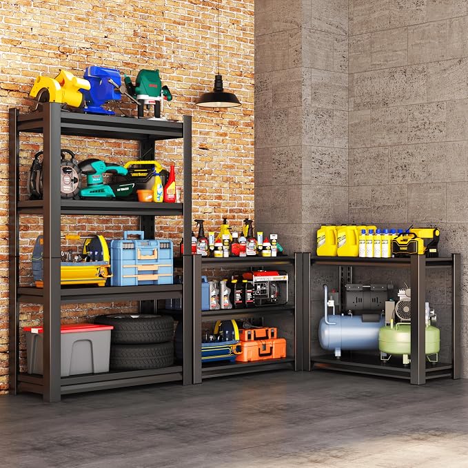 Metal Garage Shelving Unit, Heavy Duty 2-Tier Adjustable Storage Shelf - Image 2