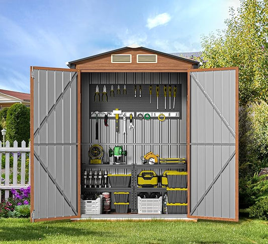 Outdoor Storage Shed, 5x3 Ft Metal Steel Tiny House by Florise