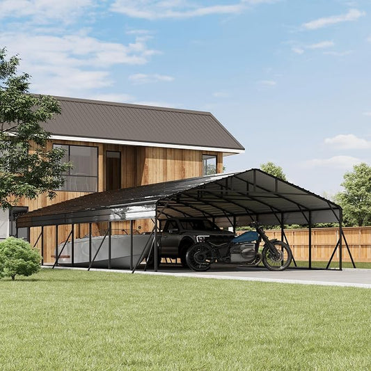 20 x 40 FT Metal Carport with Galvanized Steel Roof, Heavy Duty Metal Roof by RELJOFUM