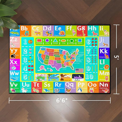 ABC Rug for Kids Playroom, Educational Learning Mat - Image 2
