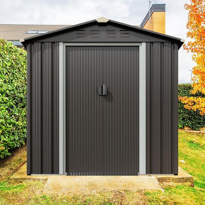 JYQAQA 6x4 FT Outdoor Garden Storage Shed, Waterproof Metal Garden Sheds - Image 7