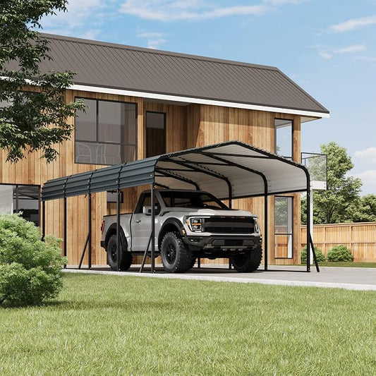 12 x 20 FT Metal Carport with Galvanized Steel Roof, Heavy Duty Metal Roof by RELJOFUM
