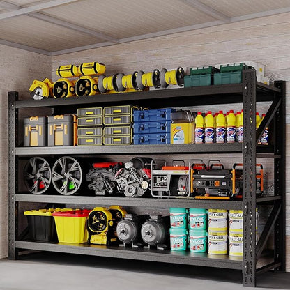 77" W Storage Shelves 9000lbs Garage Metal Shelving Heavy Duty Garage Shelves by BYNSOE