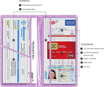 TOURSUIT Car Registration and Insurance Card Holder, Vehicle License Document - Image 2