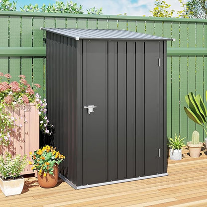 Outsunny 3.3' x 3.4' Outdoor Storage Shed, Metal Garden Tool House - Image 9