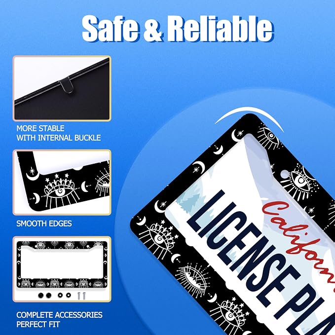 Evil Eye License Plate Frame Psychedelic Eye License Plate Stainless Steel - Image 2