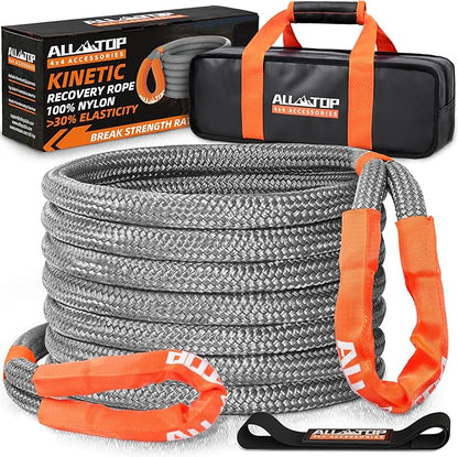 ALL-TOP Kinetic Recovery Rope, 1in x 30ft, Heavy Duty 30+% Elasticity, 16000Lbs by ALL-TOP4X4