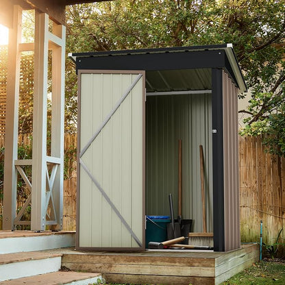 Greesum Outdoor Storage Shed 5 x 3 ft. Utility Tool Shed Metal Storage Garden - Image 2