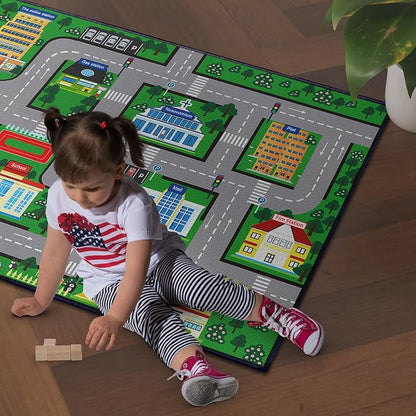 Play Mat 5'x 6'6" Car Rugs for Kids Toy Cars Kids Carpet City Pretend Play - Image 2
