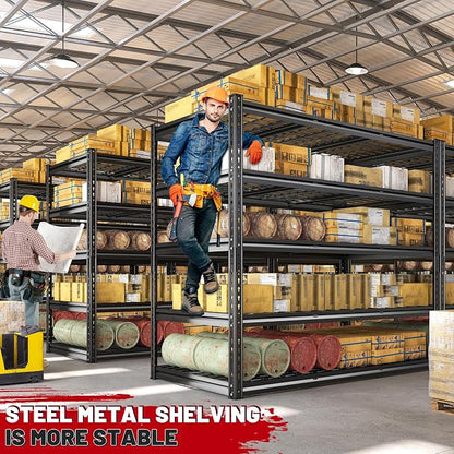 REIBII 55" W Garage Shelving, Heavy Duty Storage Shelves Load 3000LBS, 5 Tier - Image 7