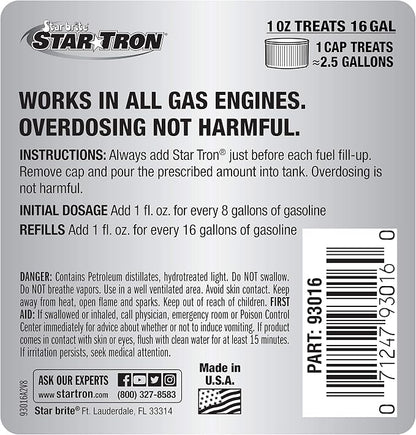 Star Tron Enzyme Fuel Treatment Concentrate, 16 Fl. Oz. – Treats up to 256 - Image 2