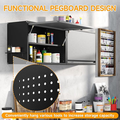 Metal Wall Cabinet with Adjustable Shelves, Doors - Image 5