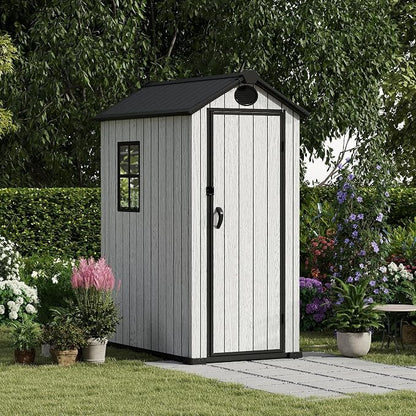 3.4x5.3 FT Resin Outdoor Storage Shed, 125 Cuft Garden Tool Sheds & Outdoor - Image 4