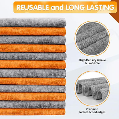 FIXSMITH Microfiber Cleaning Cloth -Pack of 12, Highly Absorbent Cleaning Rags - Image 3