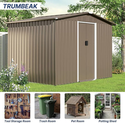 8FT x 6FT Metal Outdoor Storage Shed, Utility and Tool Shed Storage House - Image 2