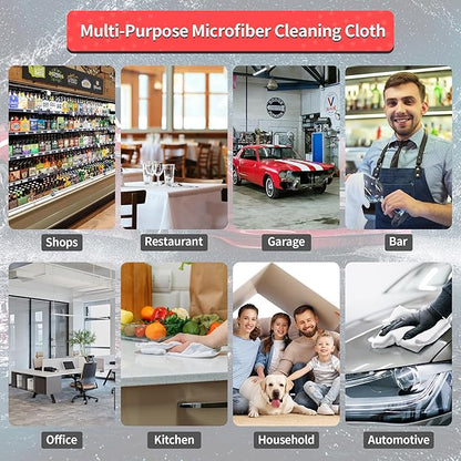 HOMERHYME White Microfiber Cleaning Cloths, 100 Pack Shop Towels Rags, Bulk - Image 7