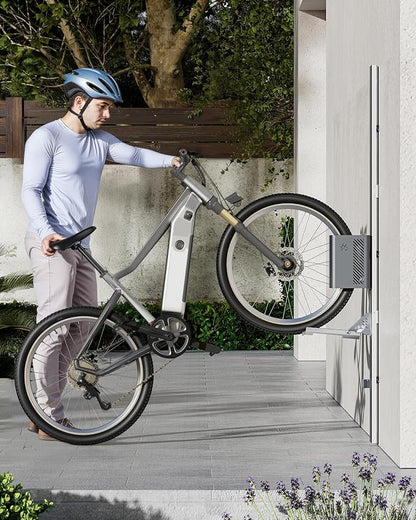 monTEK Automatic Lift EBike Rack – Fits 24-29" Tires, Heavy-Duty Vertical Wall - Image 9