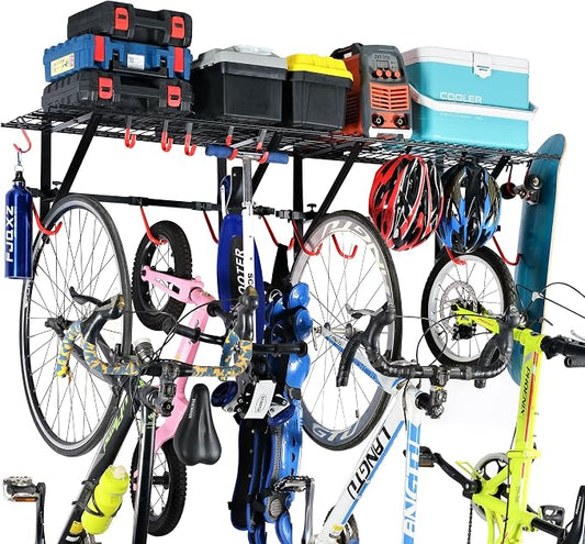 PLKOW Garage Wall Shelving, Wall Mount Bike Storage Rack by PLKOW