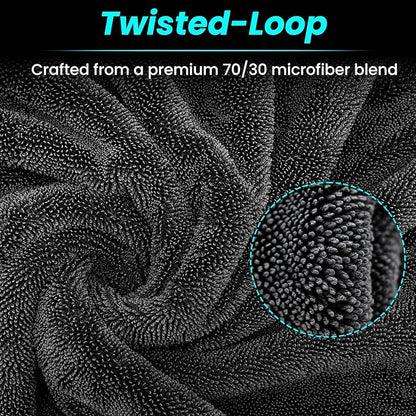 2 Pack 1300 GSM Car Drying Towel, Double-Sided Microfiber Towels - Image 4