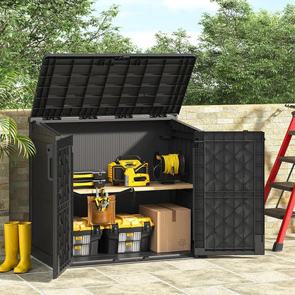 Outdoor Storage Shed 36 Cu. Ft. Resin Garden Horizontal Storage Large Capacity - Image 7