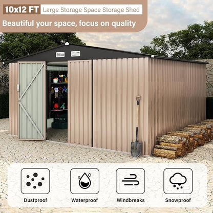10x12 FT Metal Storage Sheds Outdoor, Metal ToolShed - Image 7