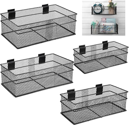Barydat 4 Pcs Slatwall Basket Set Ventilated Metal Slatwall Basket Hanging Wire by home