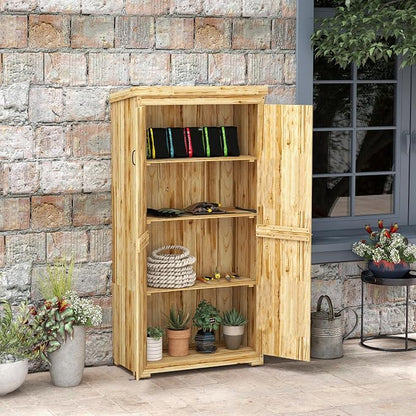Outsunny Wooden Garden Shed, Outdoor Storage Cabinet - Image 2