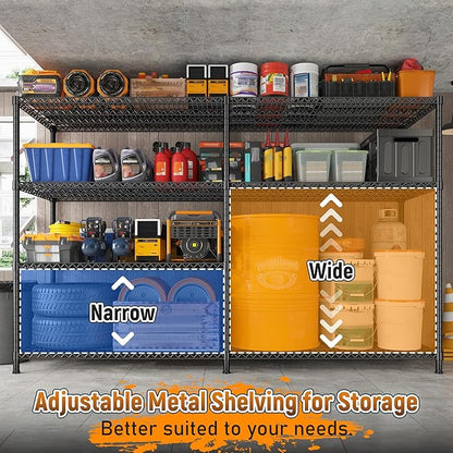 REIBII 81.5''W Storage Shelves 3680LBS Garage Shelving Heavy Duty 4 Tier Metal - Image 7