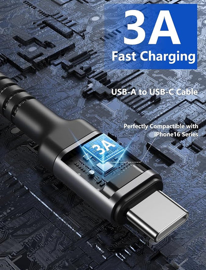 USB C Cable 10FT, Type C Cable 3A Fast Charging Upgraded Extra Durable Braided - Image 3