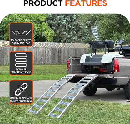 Rockland Foldable Arched Aluminum Loading Ramp, 1500 LBS Loading Capacity - Image 5