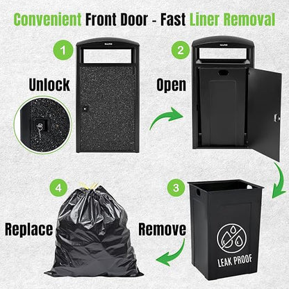 Alpine Outdoor Commercial Trash Can - Image 3
