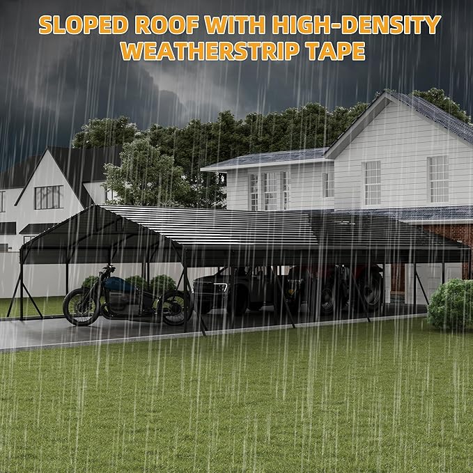 20 x 40 FT Metal Carport with Galvanized Steel Roof, Heavy Duty Metal Roof - Image 7