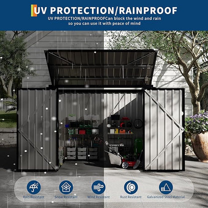 Outdoor Trash Can Storage 2 Binsgarbage Bin Storage Shed, 3x6 FT Garbage Bin - Image 4