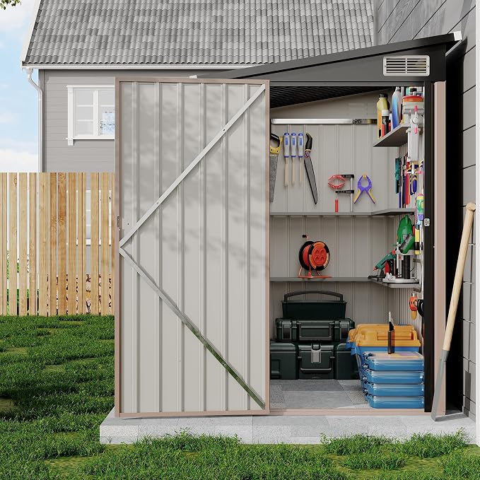 4' x 8' Outdoor Lean to Storage Sheds Outdoor, Heavy-Duty Lean to Garden - Image 8
