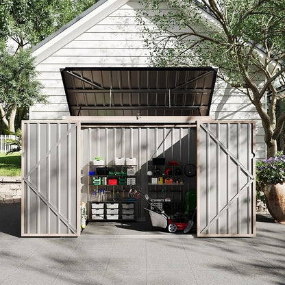 3x6 FT Garbage Bin Shed Stores, Outdoor Trash Can Storage 2 Binsgarbage Bin - Image 9