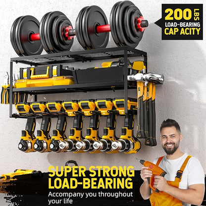 Power Tool Organizer-7 Drill Holder Wall Mount, Garage Organization Storage - Image 3