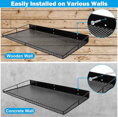 RedCall Heavy-Duty Wall Shelf, 2 Pack Garage Shelf, 23.5" x 12" Large Wall - Image 6