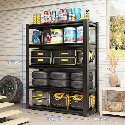 72" H Metal Storage Shelving, 2500LBS Heavy Duty Shelves Unit, Adjustable 5 - Image 2
