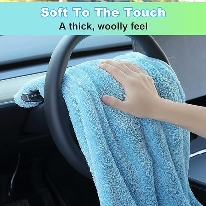JOYMOOP Microfiber Towels for Cars, 2 Pack 35.4" x 23.6" Car Drying Towel - Image 5