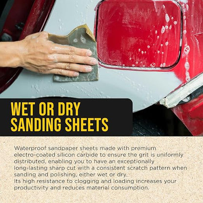 Dura-Gold Premium 5000 Grit Wet or Dry Sandpaper Sheets, 5-1/2" x 9", Box of 25 - Image 4
