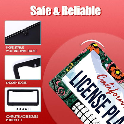 Personalized License Plate Frame Stainless Steel Mexico Flag Skull Funny Car - Image 3