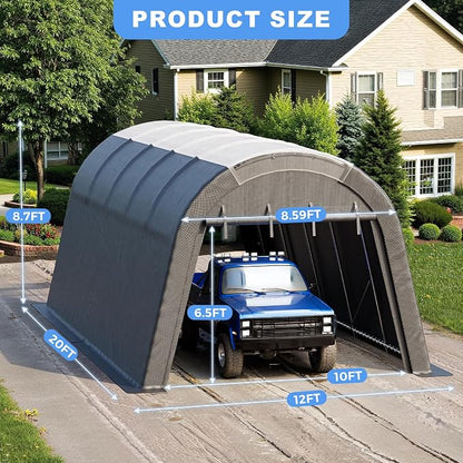 Carport 12x20 ft Heavy Duty w/Translucent Roof, All-Season Waterproof UV - Image 7